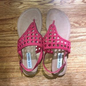 Steve Madden Red Thong Sandals 7 8 9.5